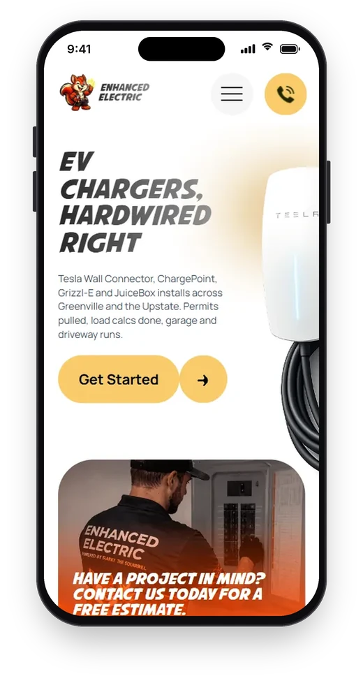 Enhanced Electric, сторінка зарядних станцій на телефоні