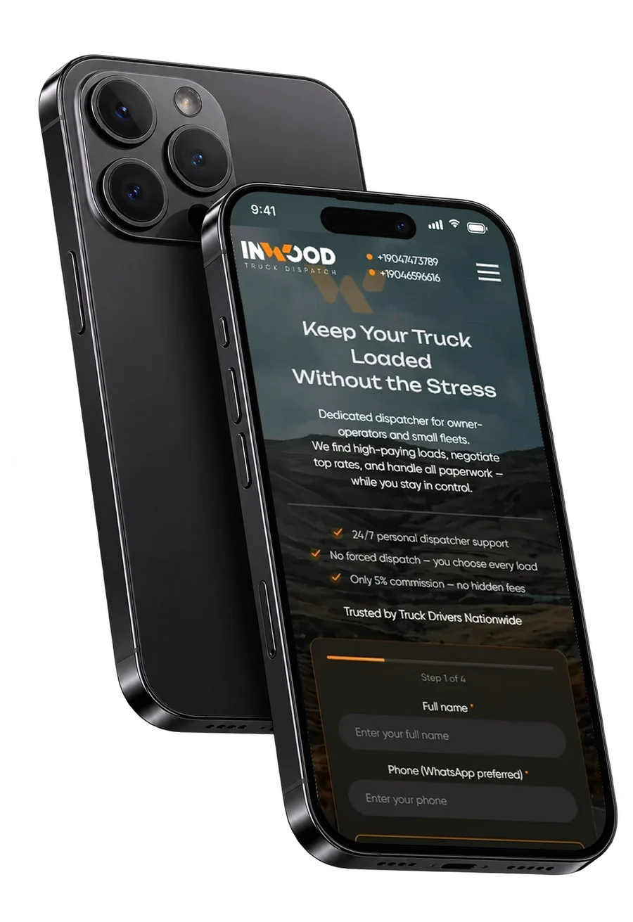 Inwood, перший екран з покроковою формою на телефоні