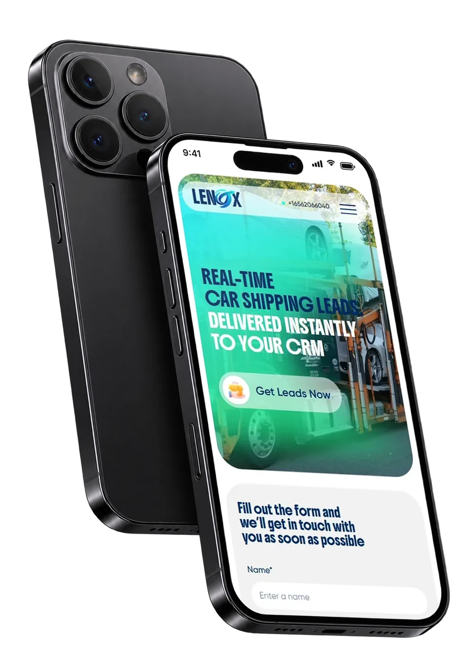 Lenox, перший екран і форма на телефоні